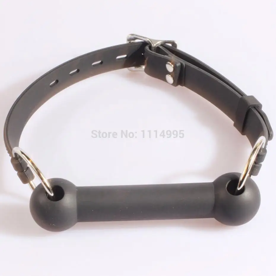 Oral Sex Black Rubber Dog Bone Gag, Silicone Mouth Plug Sex Toys, Ball