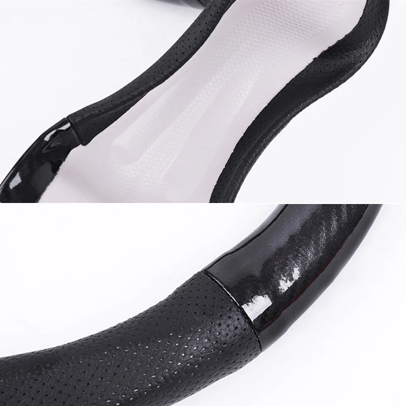 Углеродное волокно кожаный чехол для рулевого колеса автомобиля ступицы рулевого колеса авто аксессуары для Hyundai Solaris Accent HC