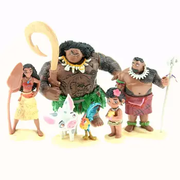 

Disney Princess Toys 5pcs/Set 5-10cm Moana Maui Heihei Waialik Chief Tui Pvc Action Figure Collectible Model Doll Toys
