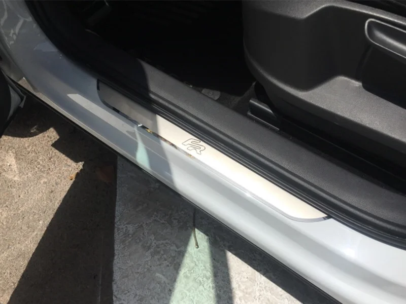  4 Pieces per Set for SEAT LEON ARONA ATECA IBIZA FR Stainless Steel Scuff Plate Door Sill Cover Tri