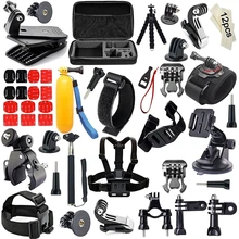 Action Camera Accessories Kits for Gopro 4/3/2/1 SJ4000 SJ5000 Accessory Bundles with Chest Harness Mount/Suction Cup Mount/Self