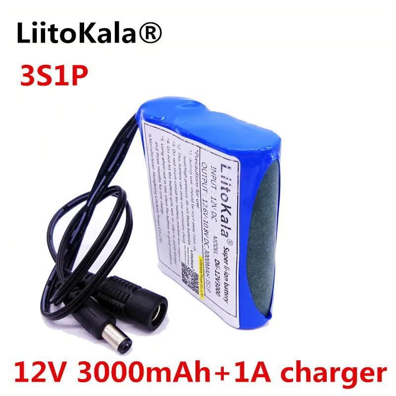 Liitokala 12V 3000 mAh перезаряжаемый литий-ионный аккумулятор recargable Y La c Mara de CCTV Cargador+ 1A зарядное устройство
