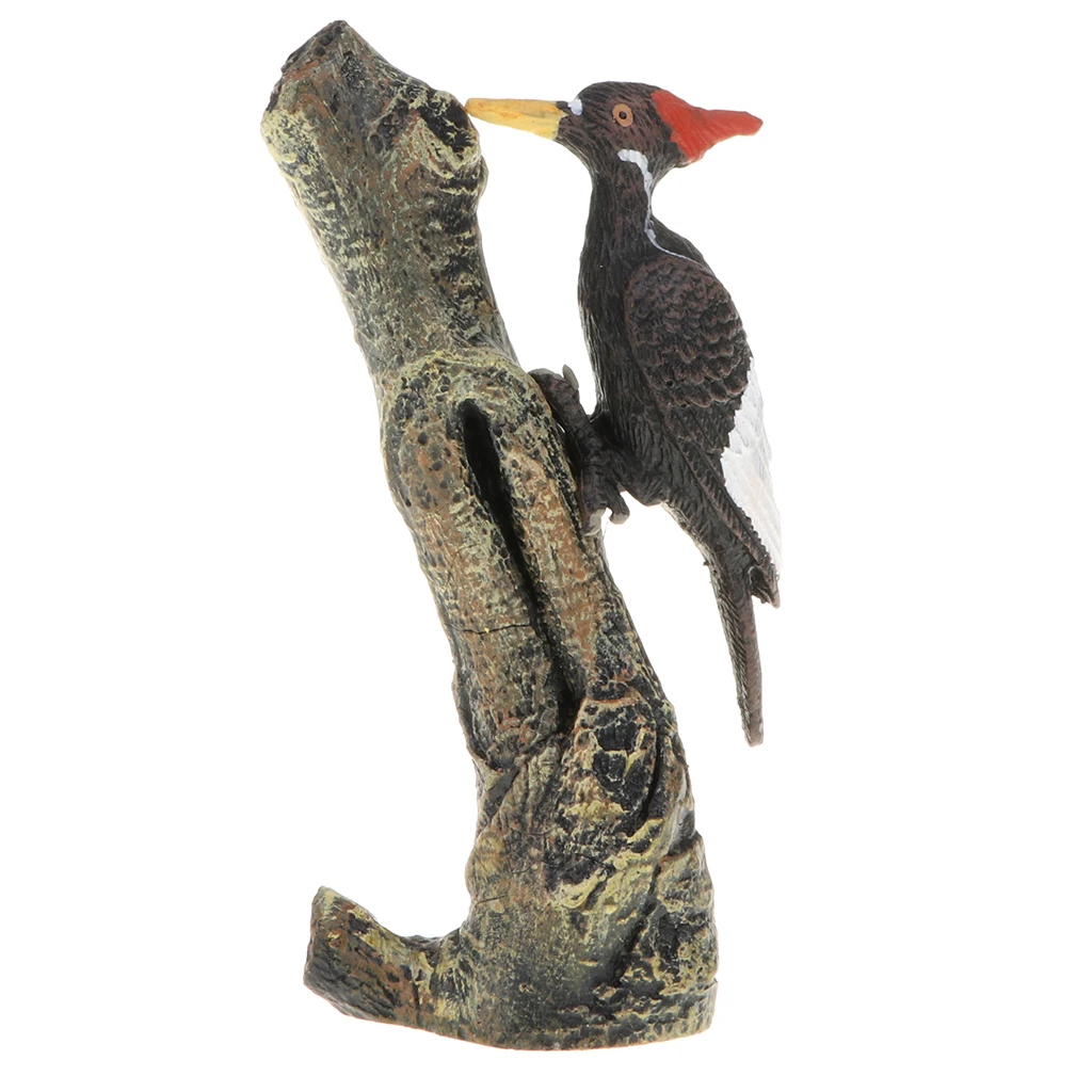 1.5'' Plastic Woodpecker Bird Action Figure, Wild Animal Model Figurine Kids Toy Xmas Gift, Collectible, Home Decor