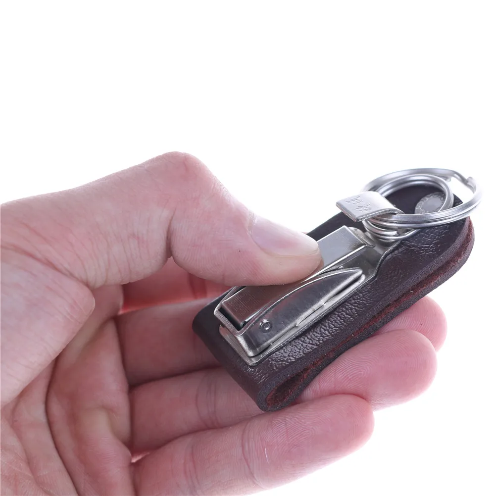 

2018 Fashion hanging keychain key ring clip on belt genuine leather key chain key holder Good quality