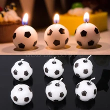 6 sztuk zestaw piłka do piłki nożnej świece piłkarskie na urodziny Kid ozdoby do dekorowania tortu Drop Shipping tanie i dobre opinie OOTDTY CN (pochodzenie) GUGUJI222 Other Birthday party