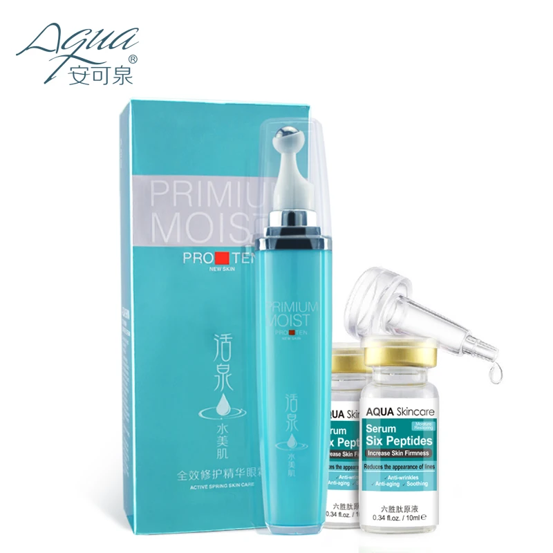 

Eye cream 20g Anti wrinkle eye cream slide ball and 2 pcs Six Peptides Serum anti-aging and anti-wrinkles AQUA best skin care