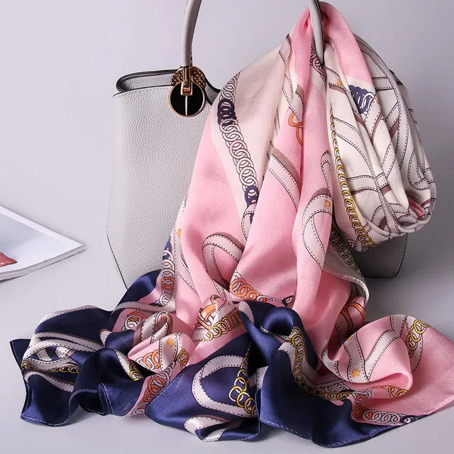 100 Silk Scarf Women Luxury Brand 2018 Shawls and Wraps for Ladies