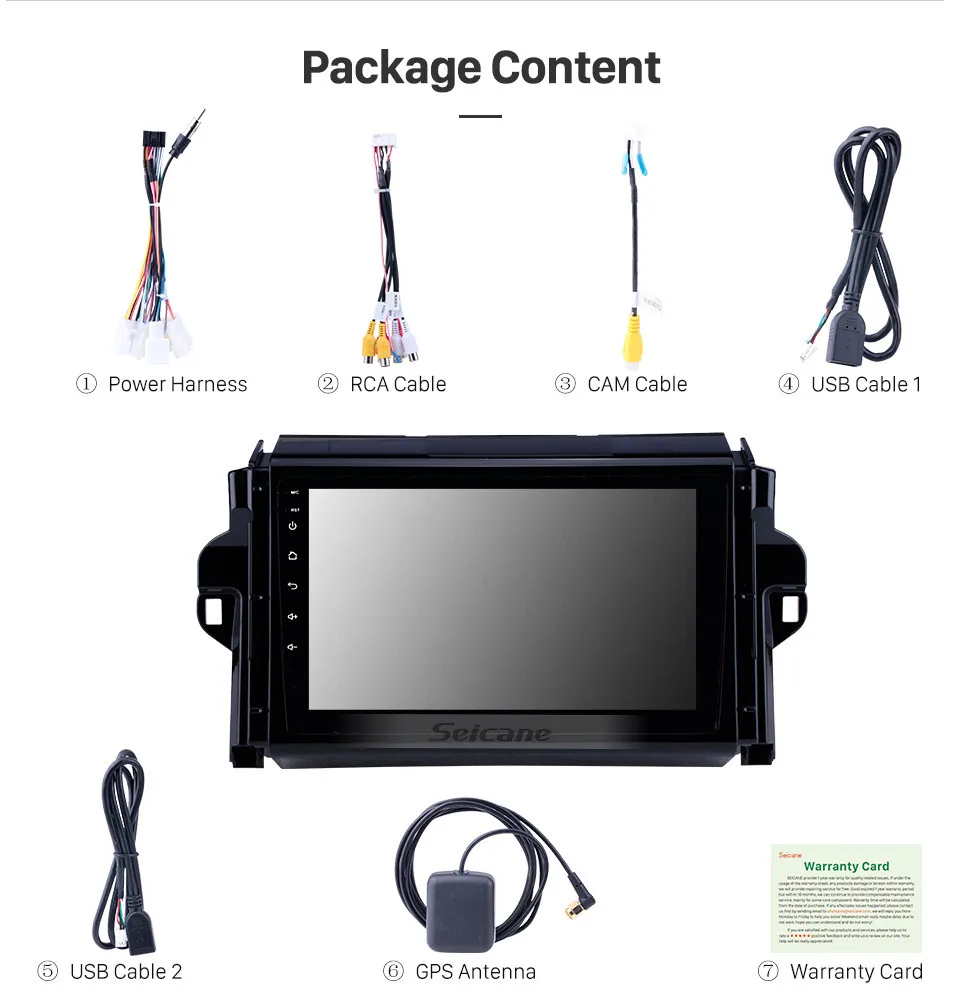 Excellent Seicane 9 inch Android 8.1 HD Touch Screen Radio GPS Navigation for 2016-2018 Toyota Fortuner Bluetooth Digital TV 3G Wifi DVR 18