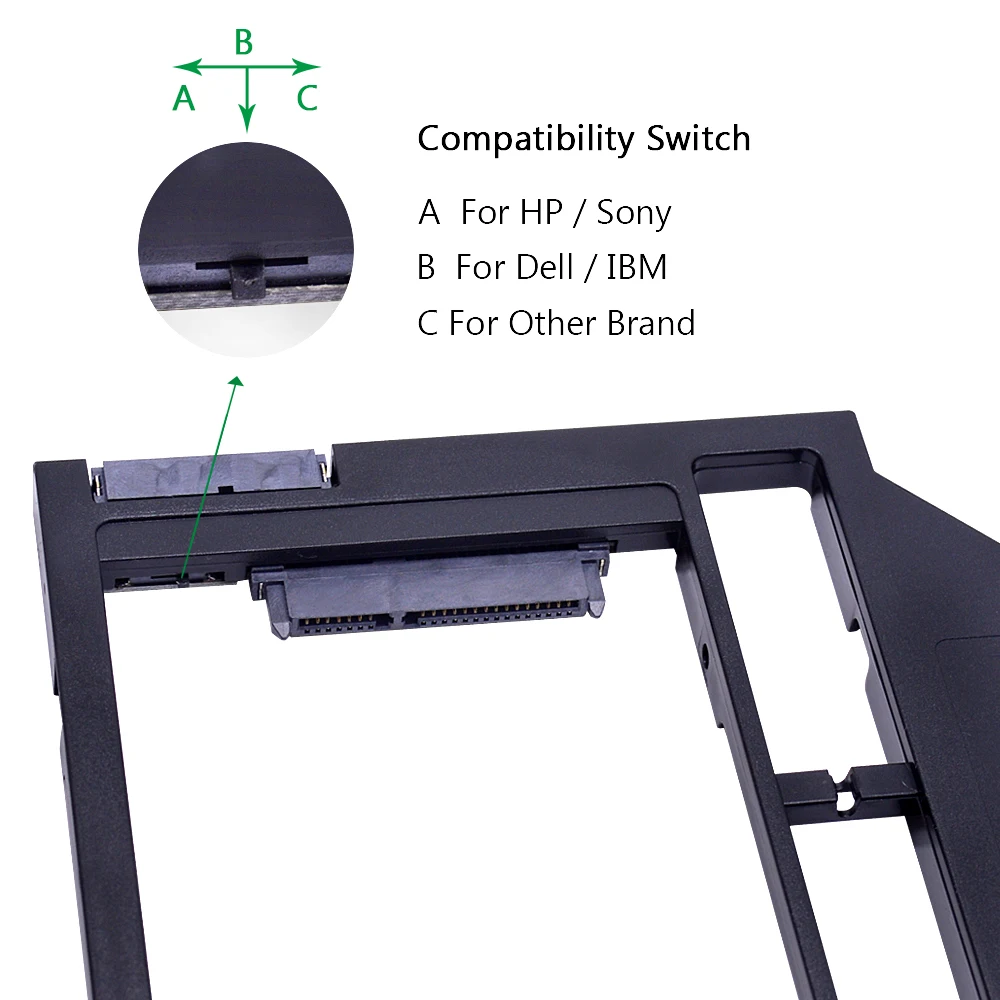 CHIPAL Универсальный SATA 3,0 2nd HDD Caddy 9 мм 9,5 мм для 2," 2 T SSD чехол жесткий диск адаптер для ноутбука CD-ROM DVD-ROM Optibay