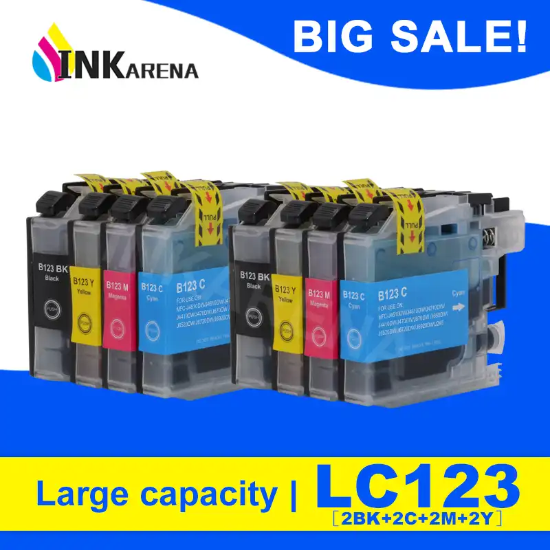 Lc121 Lc123 Ink Cartridge For Brother Dcp J4110dw J132w J152w J552dw J752dw J172w Full Ink Cartridges Printer With Chip Lc 121 Ink Cartridges Aliexpress