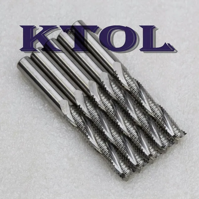 3Pcs 4x12mm Single Flute Milling Cutters for Aluminum CNC Tools Solid Carbide,