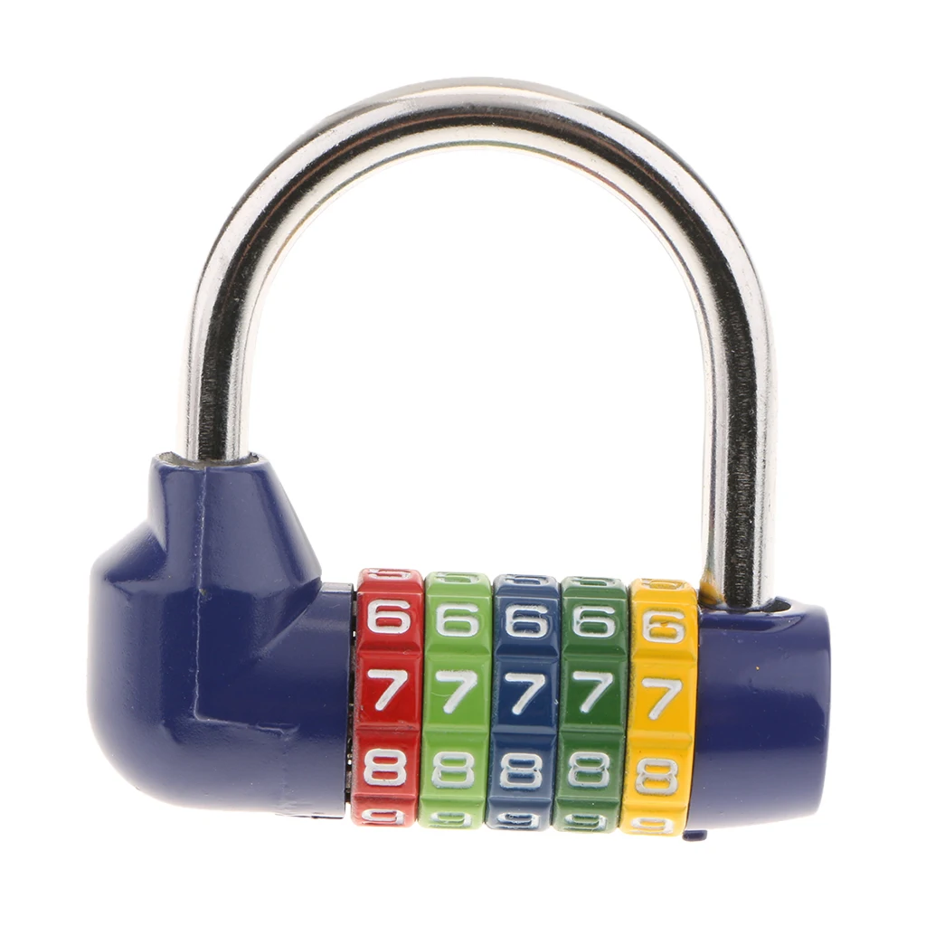 Zinc Alloy 5 Dial Digit Combination Padlock Travel Number Code Password Lock