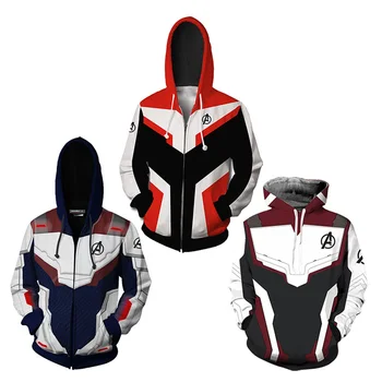 

The Avengers 4 Endgame Quantum Realm Cosplay Costume Hoodies Men Hooded Avengers Zipper End Game Sweatshirt Jacket