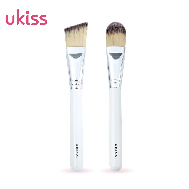 Mud Clay Mask Slanted Makeup Brush Wool Fiber Bristles Wooden Round