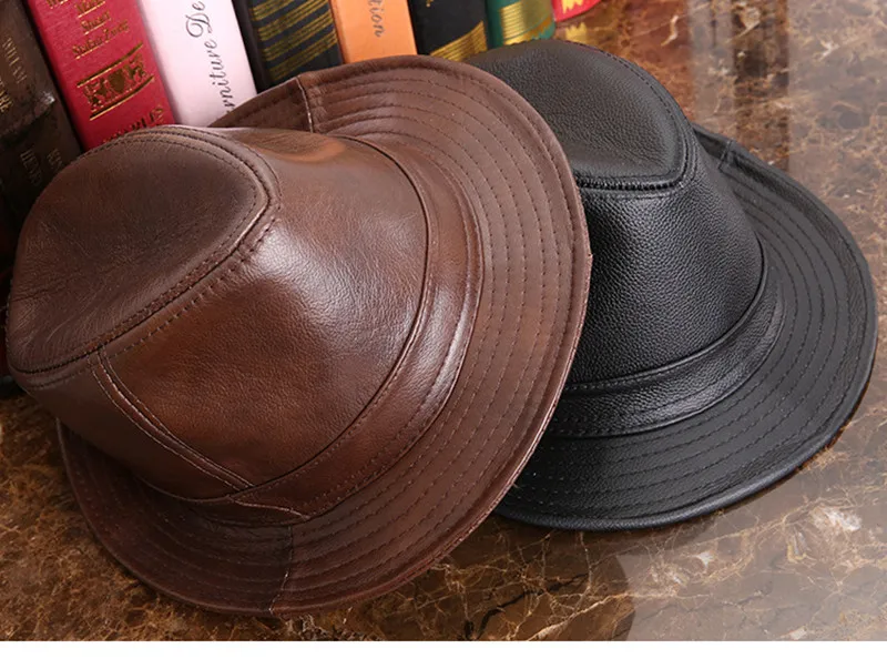 XdanqinX новые мужские шляпы из натуральной кожи, зимние шапки из воловьей кожи, джазовые шляпы высокого качества, элегантные модные женские брендовые кепки