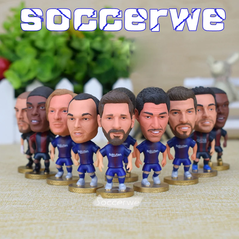 

[14PCS + Display Box] Soccer Player Star Figurine 2.5" Action Dolls