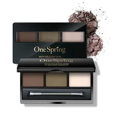 3 цвета, палитра пудры для бровей, косметический бренд, усилитель бровей, профессиональный водонепроницаемый макияж, тени для век с кистью, зеркальная коробка