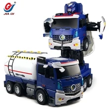 Новая электрическая развивающая игрушка TT6609 2,4 г Большой один ключ деформации RC грузовик масляный танкер робот умный голосовой контроль игрушка с светодиодный свет