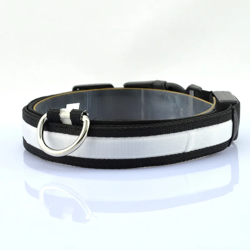 

Hot LED Dog Cat Collar Nylon Glow Flashing Light Up Night Safety USB Rechargeable Luminous Puppy Collars Pet Supplies LF