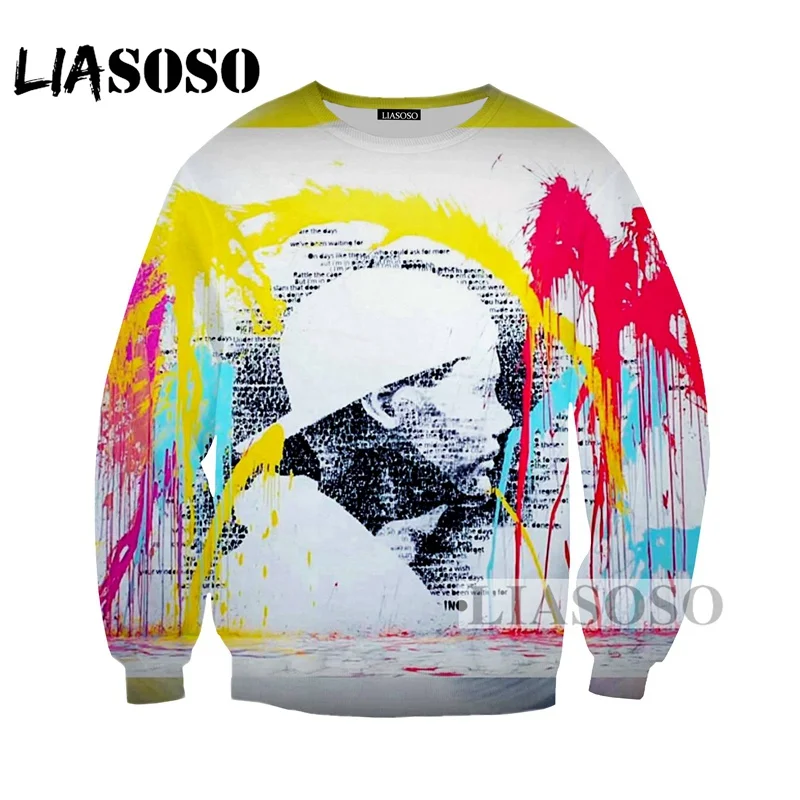 LIASOSO Autumn New Men Women DJ Singer Avicii Sweatshirt 3D Print Casual Harajuku Unisex Long-Sleeved Hip-hop Pullover A029-02 | Мужская