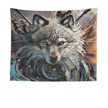 

Wolf Warrior Tapestry Wall Hangings Tapestries Wall Decor Beach Blanket 51 x 59 inch