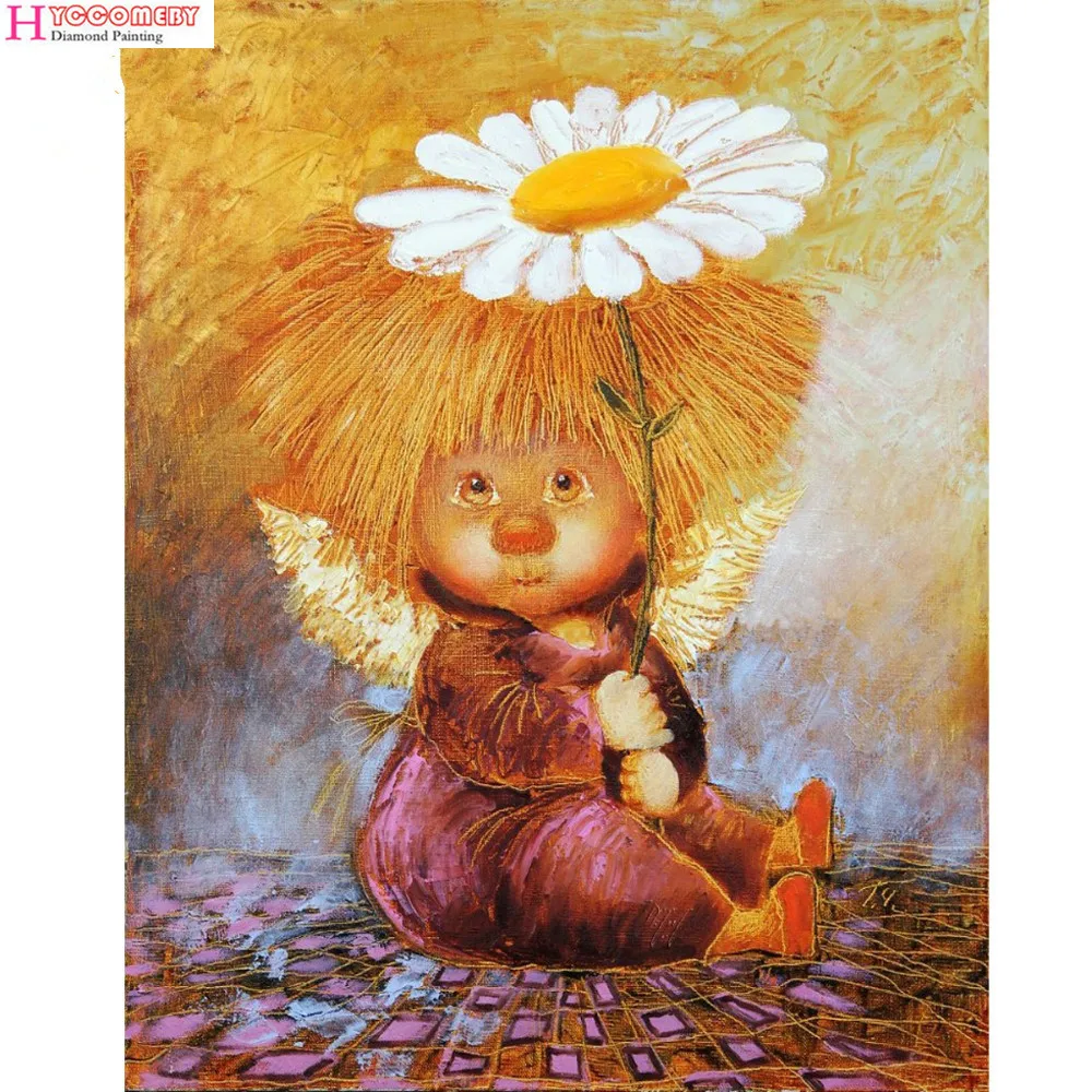 

DIY 5D Diamond Painting Flowers Cross Stitch Diamond Embroidery Angel Diamond Mosaic picture of rhinestones Home Decoration