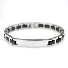 Новинка! мужские браслеты из нержавеющей стали 316L с керамическим браслетом высокого качества в стиле панк, черные, серебряные, CE002B