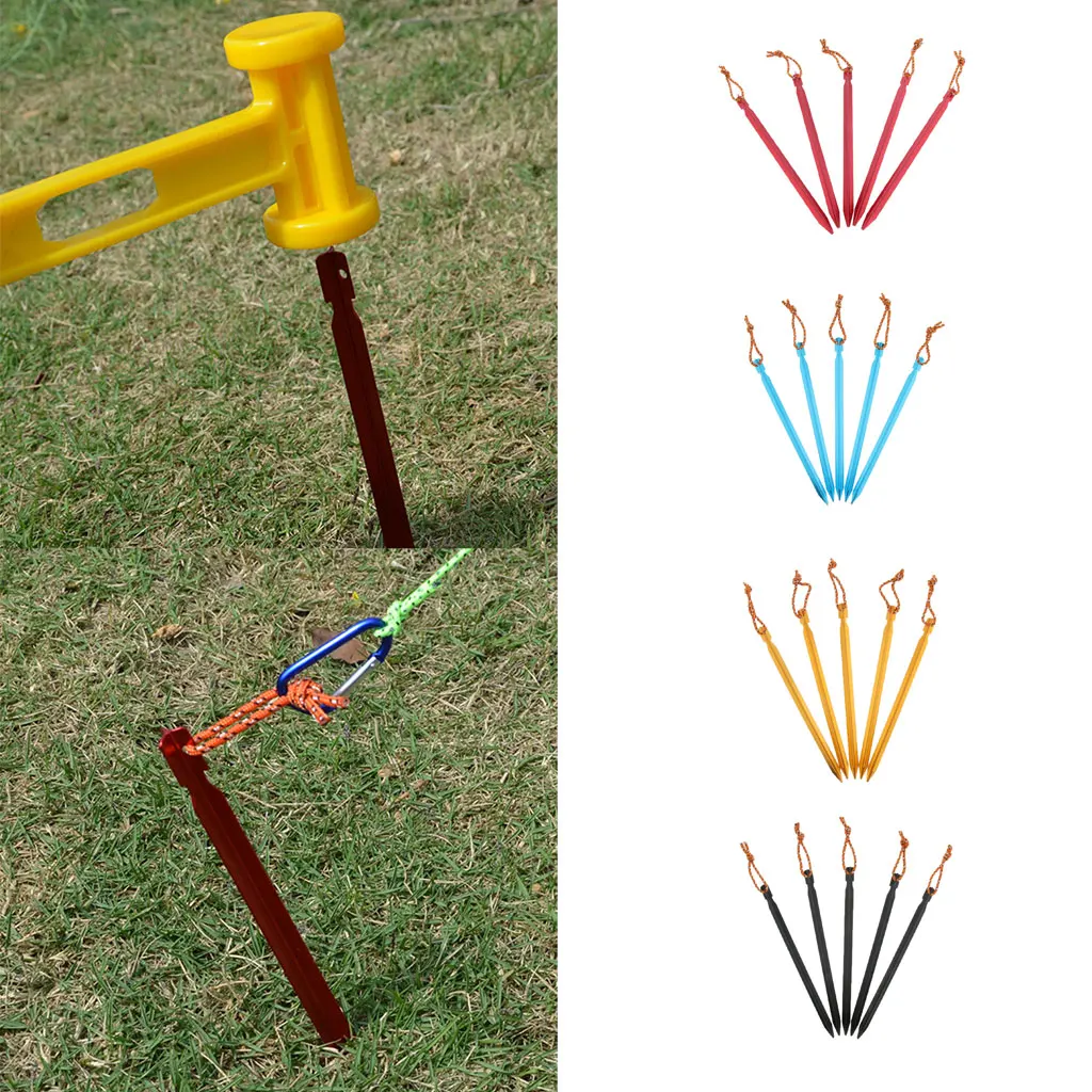 5Pcs Ultralight Triangle Tent Stakes Ground Nails Camping Hiking Tent Pegs