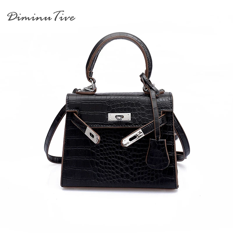 

DIMINUTIVE 2018 Women Designer Leather Handbag Luxury Messenger Shoulder Bags Lock Totes Brand Pattern Briefcase Femal Neverfull
