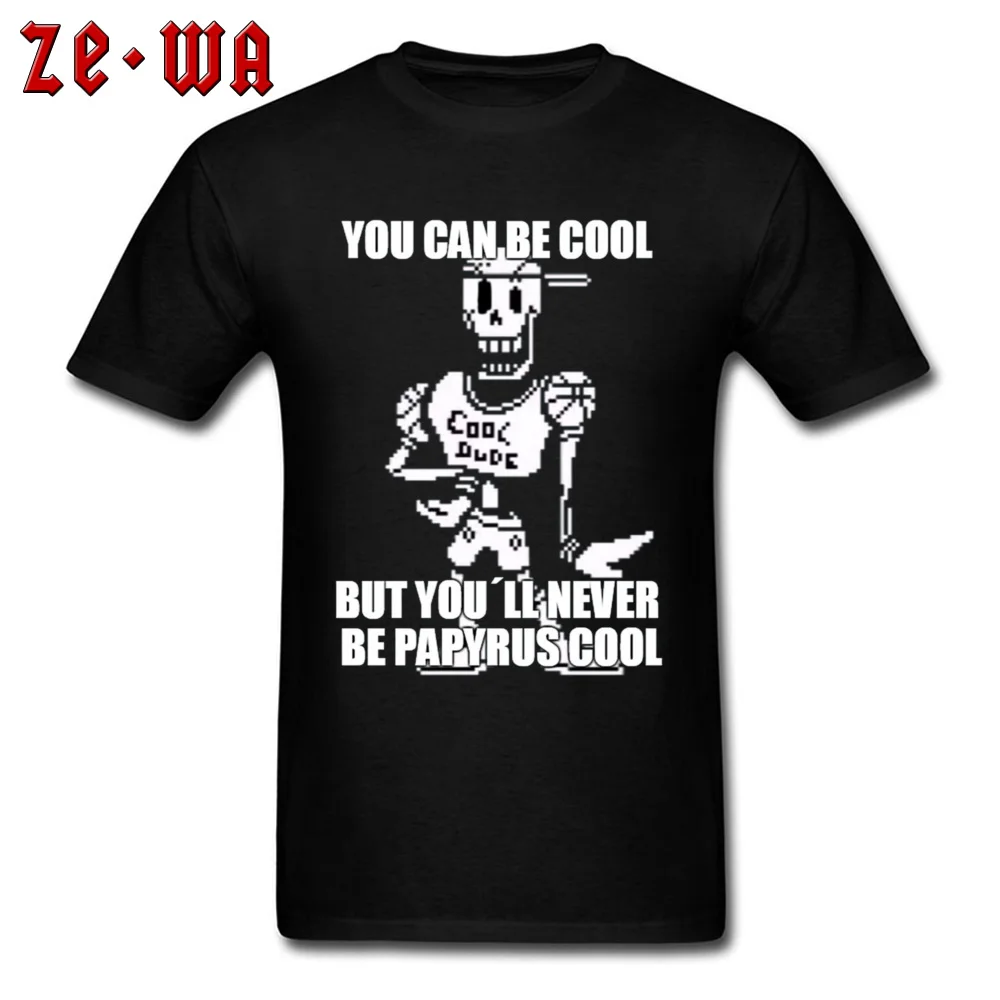 Printed OnSimple Style Short Sleeve Tops T Shirt Thanksgiving Day Newest O-Neck Pure Cotton Tees Men's T-shirts Printed  Undertale Papyrus - Cool Dude Meme -5317 black