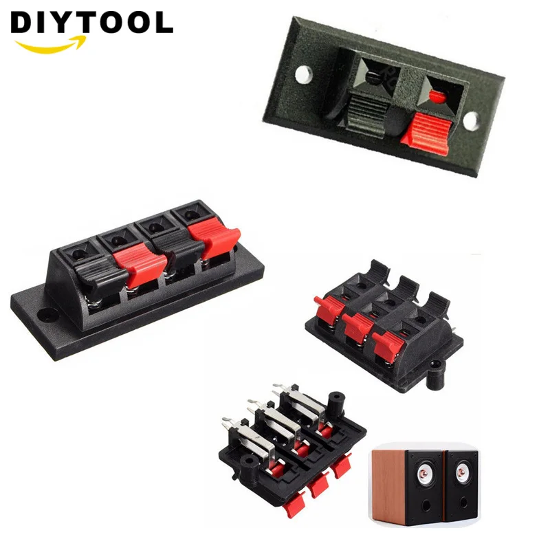 

Hot 2/4/6 Positions Connector Terminal Push in Jack Spring Load Audio Speaker Terminals AC 50V 3A