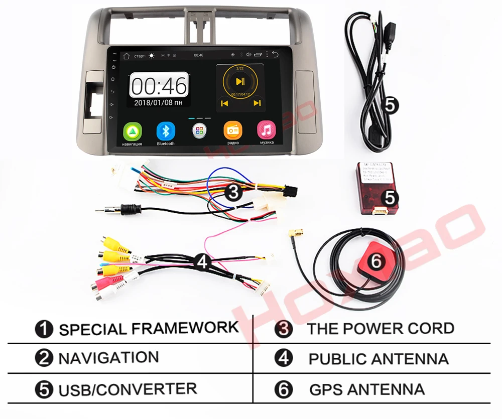 Top Android Car Radio for Toyota Prado 150 2010-2013 9inch 2.5D Quad Core wifi Bluetooth video audio Multimedia 2 din car dvd playe 15