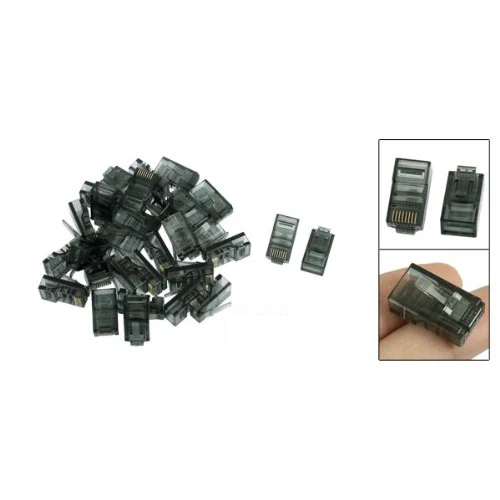 30 шт. черный корпус 8P8C Cat5 CatE Модульный сетевой кабель Разъем RJ45 разъем