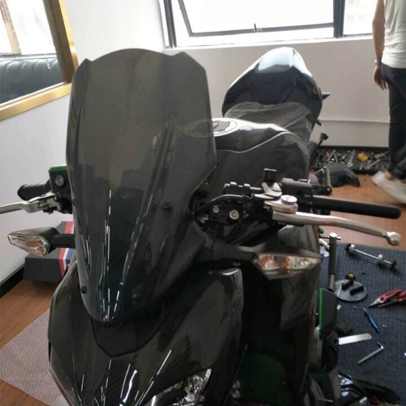 

KEMiMOTO For Kawasaki Z900 2017 Z 900 Windscreen Windshield Wind Screen Headlight Cover For Kawasaki Z900 2017 Motorcycle Smoke