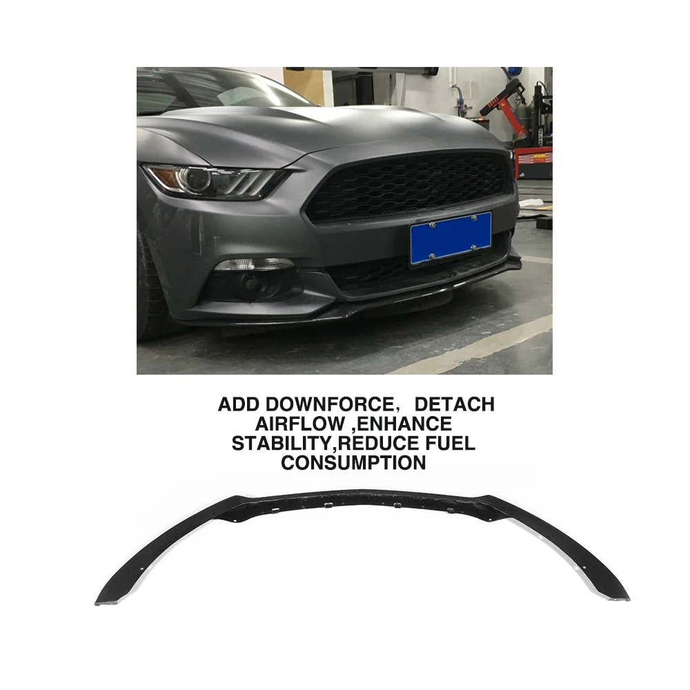 Передний спойлер для губ из углеродного волокна Ford Mustang Coupe 2 Door 2015 2017 за