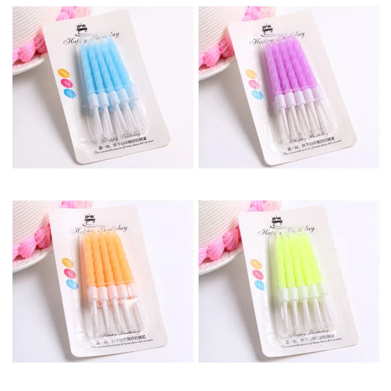Brief Romantic Candle Party Gift Art Happy Birthday Lights DIY Cake Decoration Colored Threaded | Дом и сад