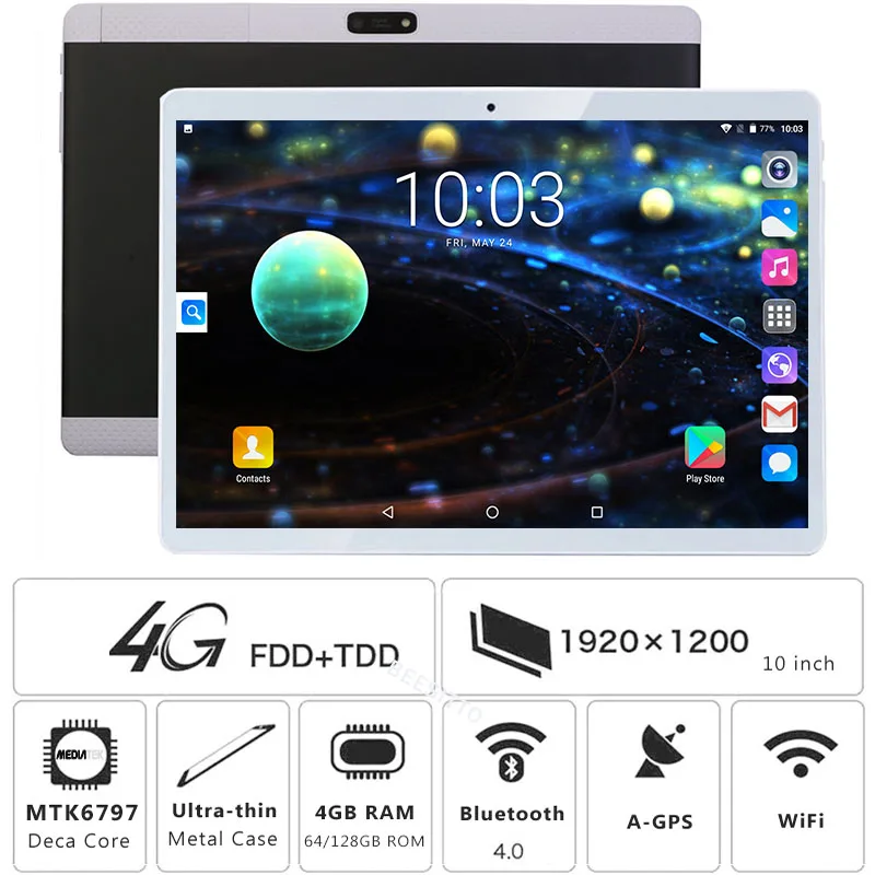 

2019 New Deca Core 10 inch Tablet PC 4GB RAM 64GB 128GB ROM MT6797 1920*1200 IPS Android 7.0 OS 8.0MP 3G 4G LTE FDD TABLET 10.1"