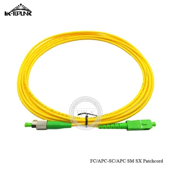 

100pcs 2M FC-SC-APC patchcord fiber optic yellow patchcord SM SX Single mode fc/sc apc connector fiber jumper cheap price