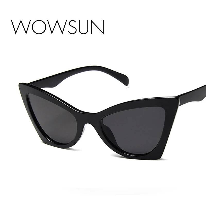 WOWSUN новинка большая оправа кошачий глаз солнцезащитные очки женские брендовые