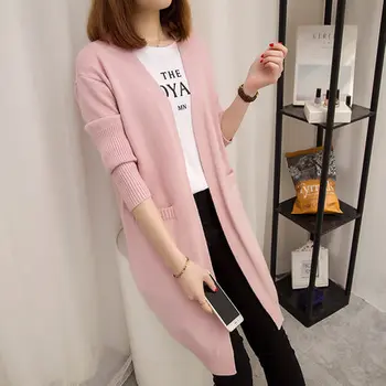 

2018 Woman Cardigan New Arrival Sweater Female Cheapest Long Sweater Winter Tops For Women Korean Cashmere Sweater Women Kawaii