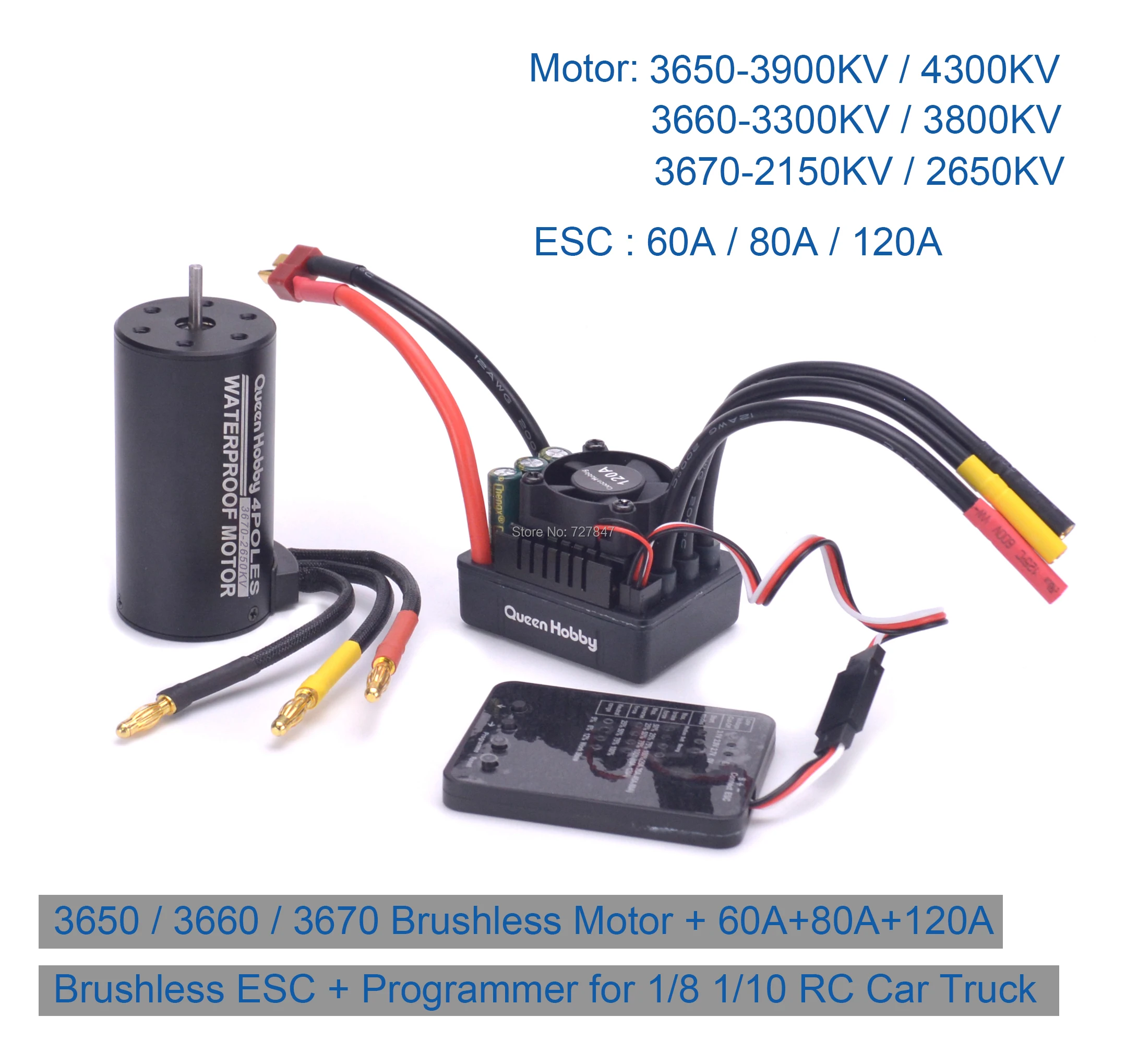 

NEW 3650 / 3660 / 3670 RC Brushless Motor 60A 80A 120A Brushless ESC Programming Programmer Card for 1/10 1/8 RC Car Truck