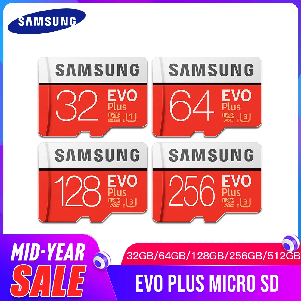 SAMSUNG EVO Plus карта памяти Micro SD класс 10 32 ГБ 64 128 256 512 ГБ|Карты памяти| |