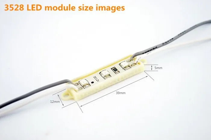 1000 шт./лот 2835 Светодиодный модуль для письма канала и рекламы LED знак 39*12 мм 3 LED SMD 2835 водонепроницаемый DC12V светодиодный мини модуль