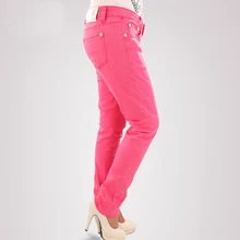 Новинка, женские джинсы, джинсовые штаны, яркие цвета, женские джинсы s, Стрейчевые штаны для женщин, джинсы большого размера