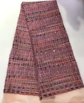 

Sophia-8.5106 embroidered Mesh Tulle fabric Factory price sequins Nigerian lace fabrics