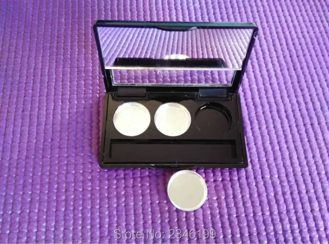 40pcs/lot 3grids Empty Eyeshadow Powder Case n Mirror, DIY Plastic