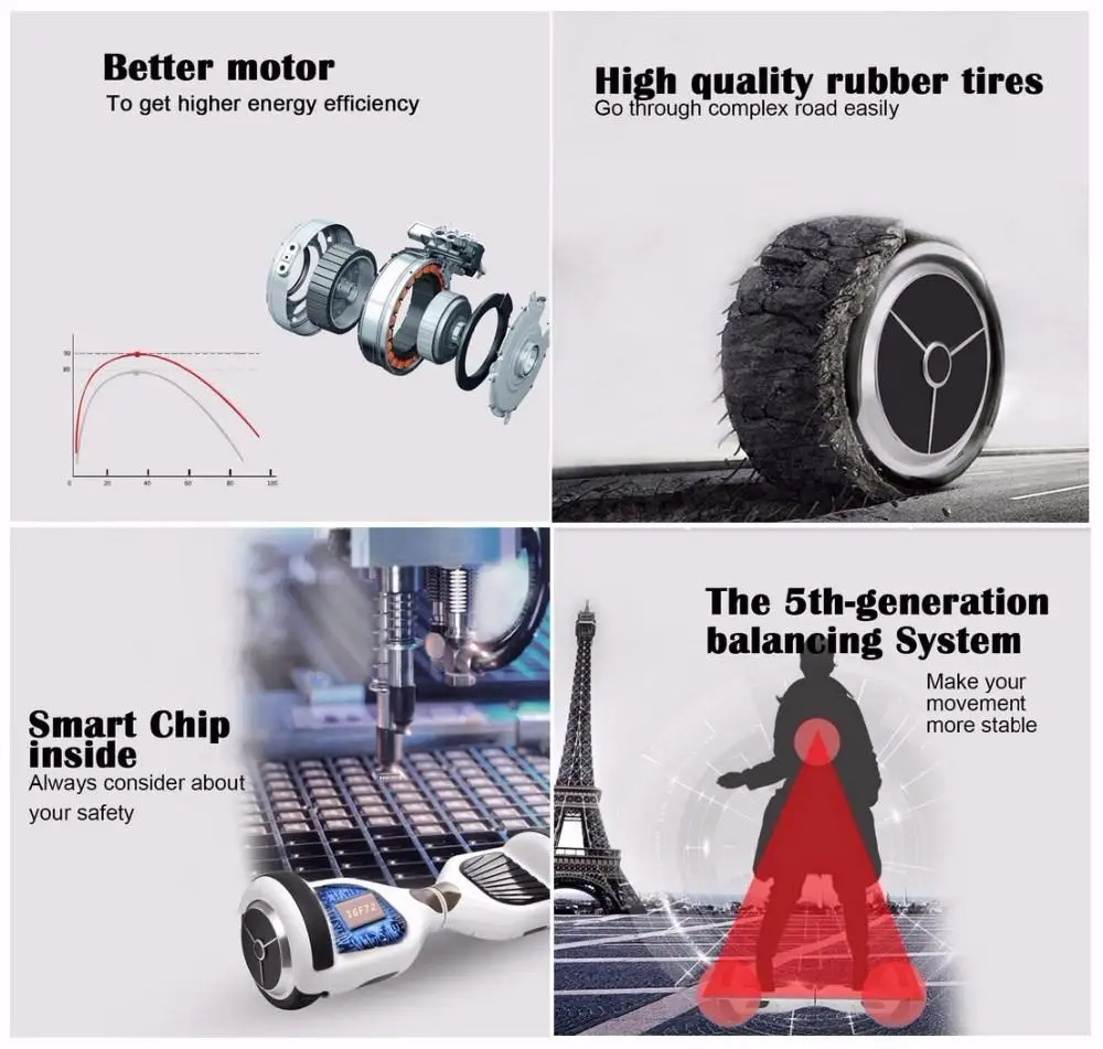No Tax Chrome Hoverboard 6.5 Inch Self Balance Scooter Bluetooth Electric Scooters LED Light 2 Wheels Skateboard with Carry Bag (2)