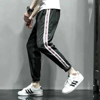 

K61 spring new board cloth corduroy drawstring trousers men's Casual Pants XL 69] P50 control