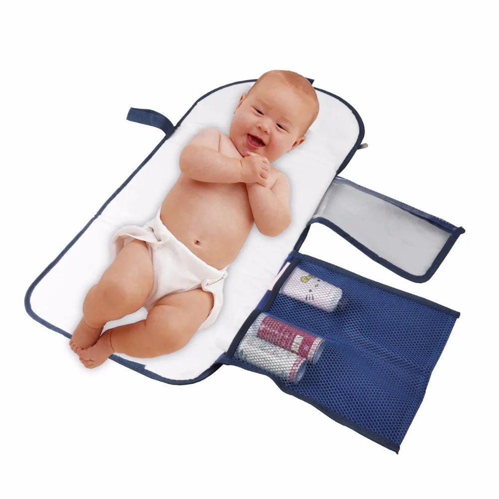 Multifunction Protable Reusable Washable Zipper Waterproof Nappy Diaper Bag Changing Mat Pad For