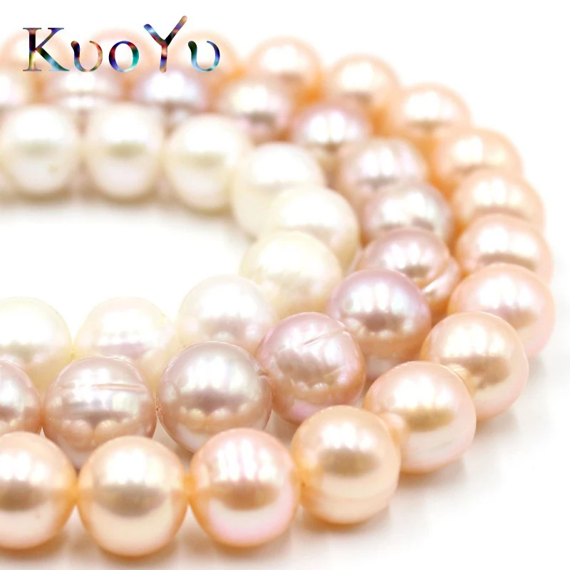 

AA+ Natural White Pink Freshwater Pearl Round Loose Spacer Beads For Jewelry Making DIY Bracelet Necklace 15"Strand/Inch 7-8mm